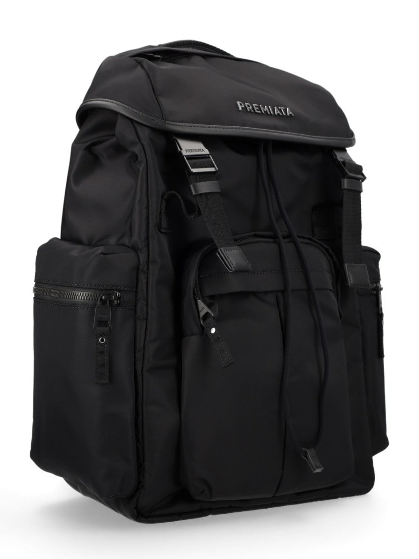 Premiata Booker Structured Rectangular Black Backpack