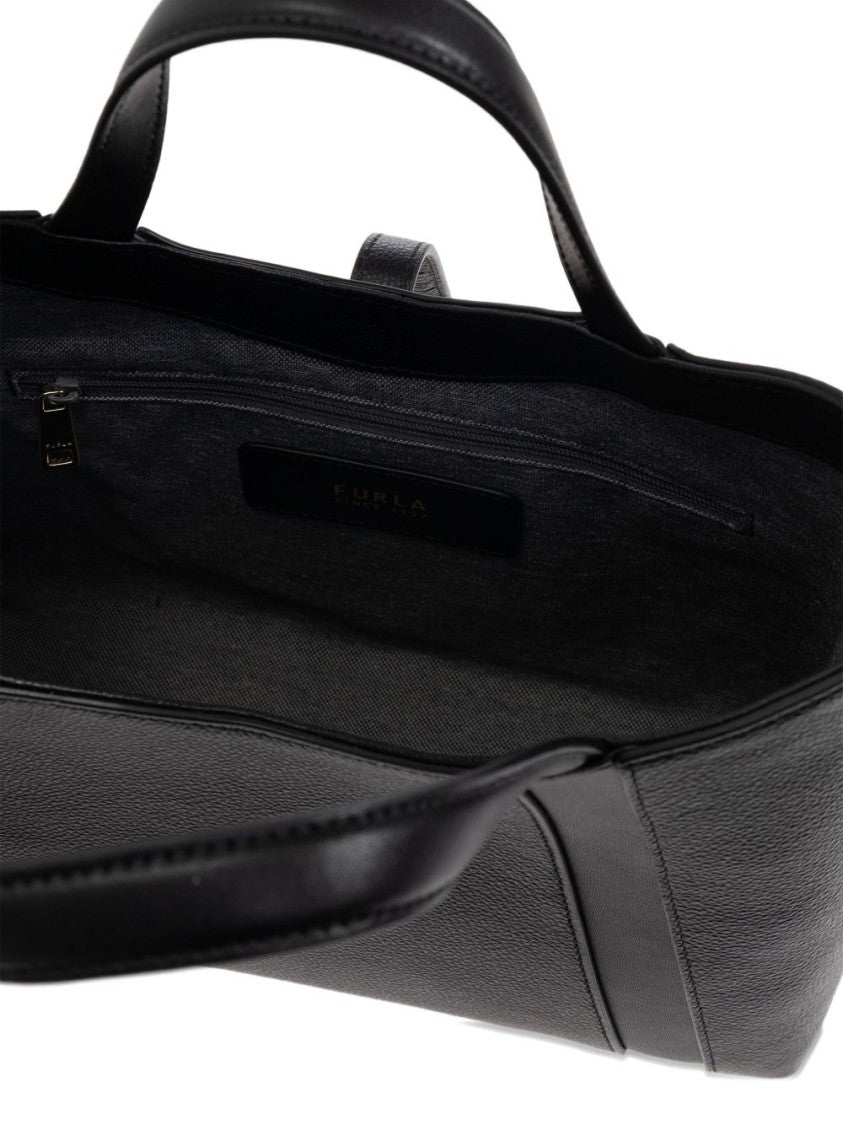 Furla Structured Black Leather Bag