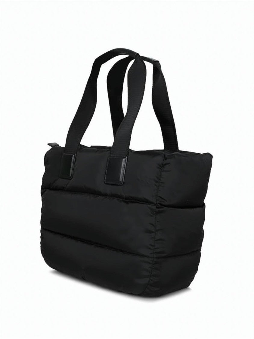 Moncler Padded Quilted Tote Bag With Metallic Logo Emblem