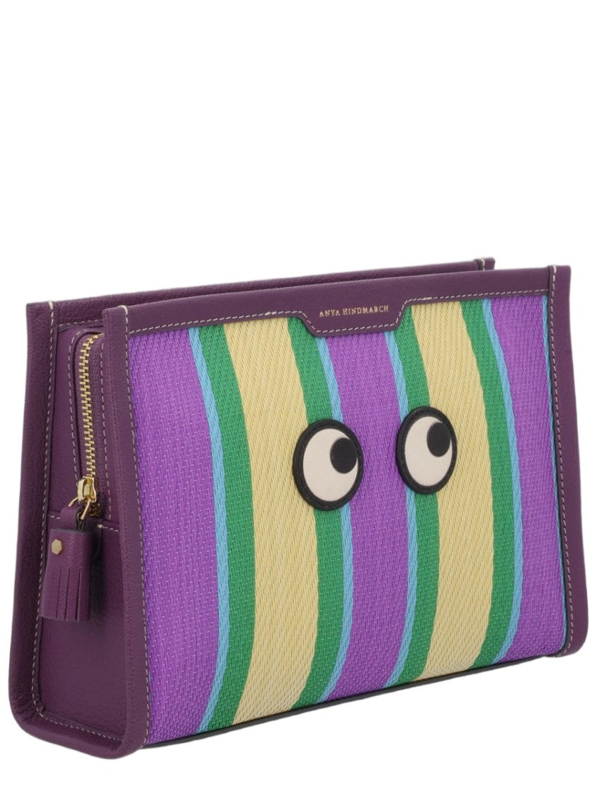 Anya Hindmarch Rectangular Pouch With Playful Striping And Eye Motifs