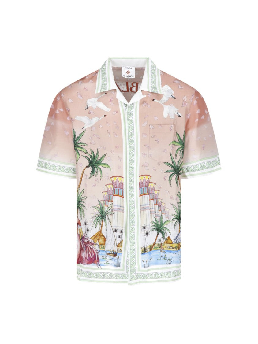 Casablanca Multicolor Silk Ethereal Cuban Casual Shirt