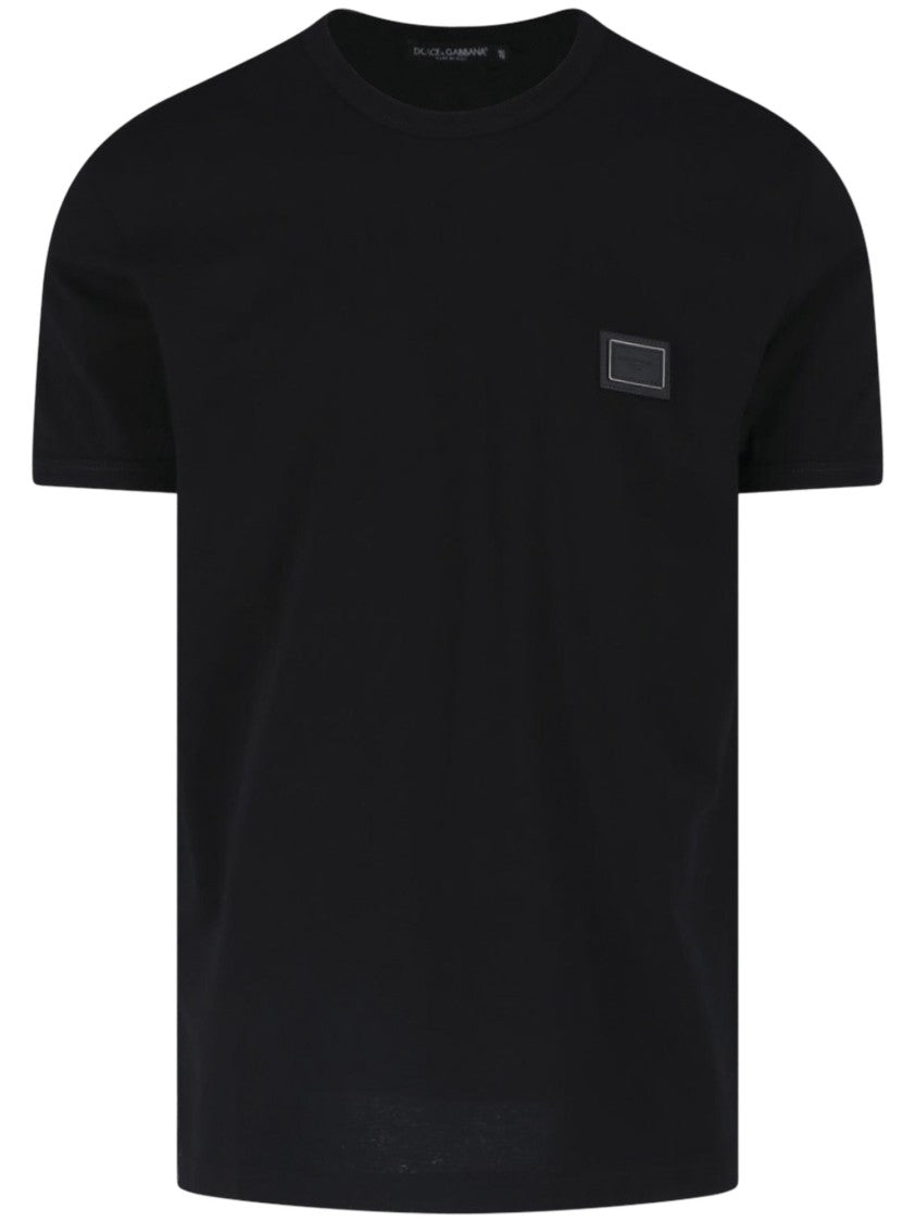 Dolce & Gabbana Crew Neck Short-Sleeve T-Shirt With Patch Detail