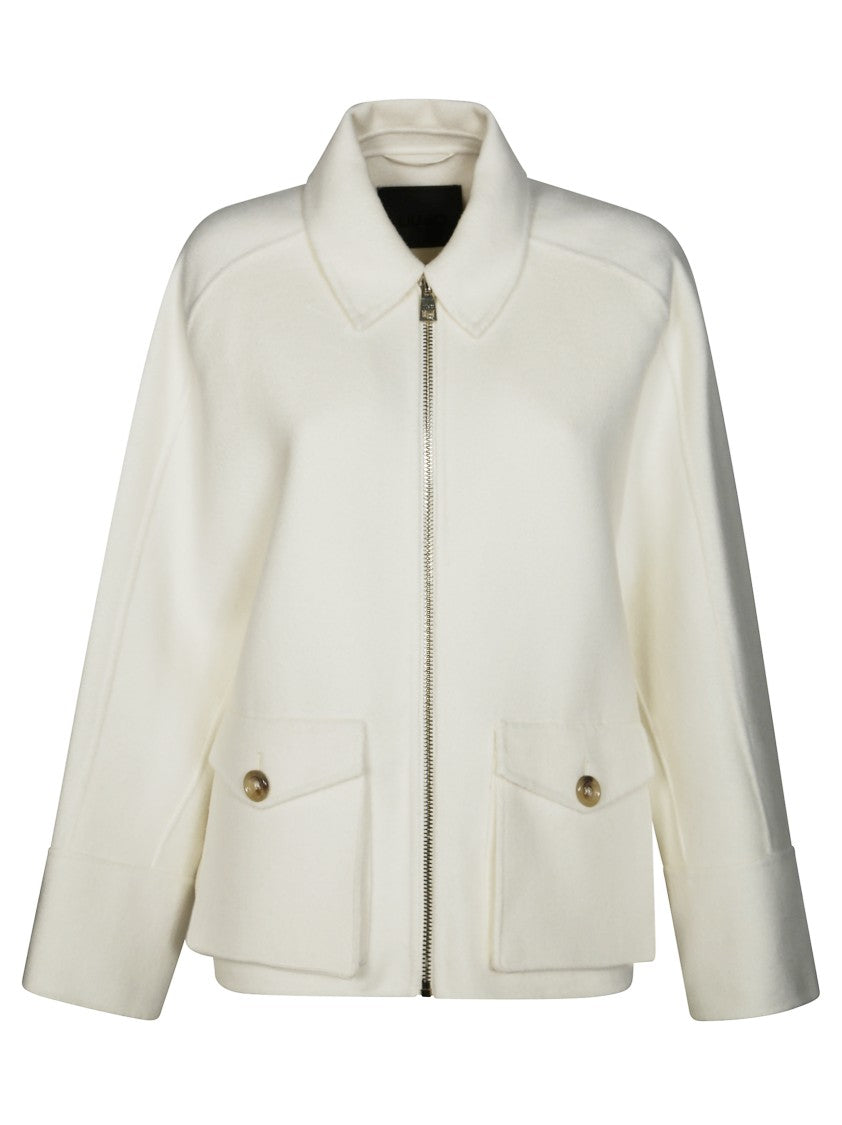 Liu Jo Structured Short Jacket With Classic Collar