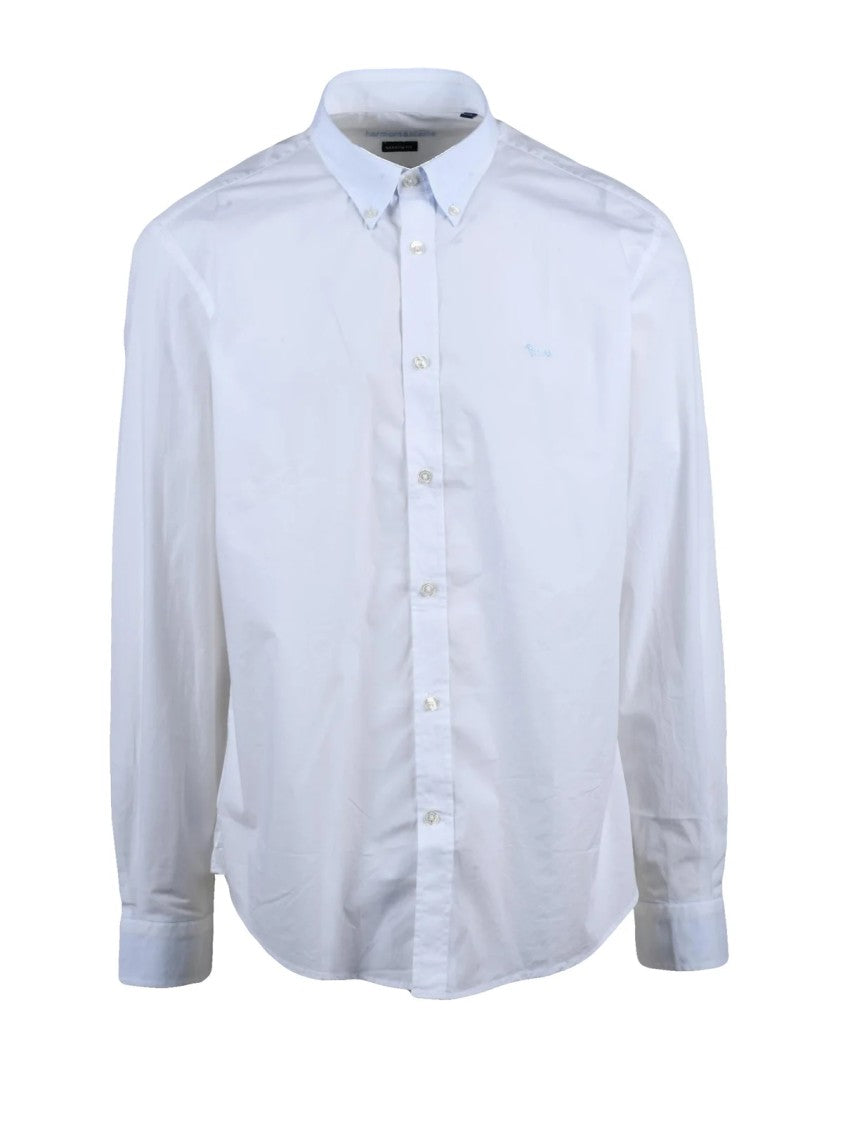 Harmont&Blaine White Cotton Elastane Stretch Shirt