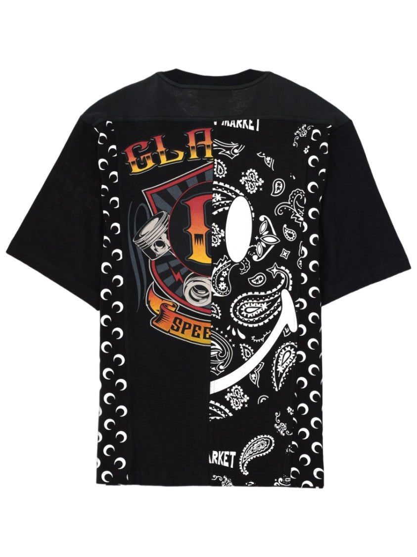 Marine Serre Black Patchwork Crescent Moon T-Shirt