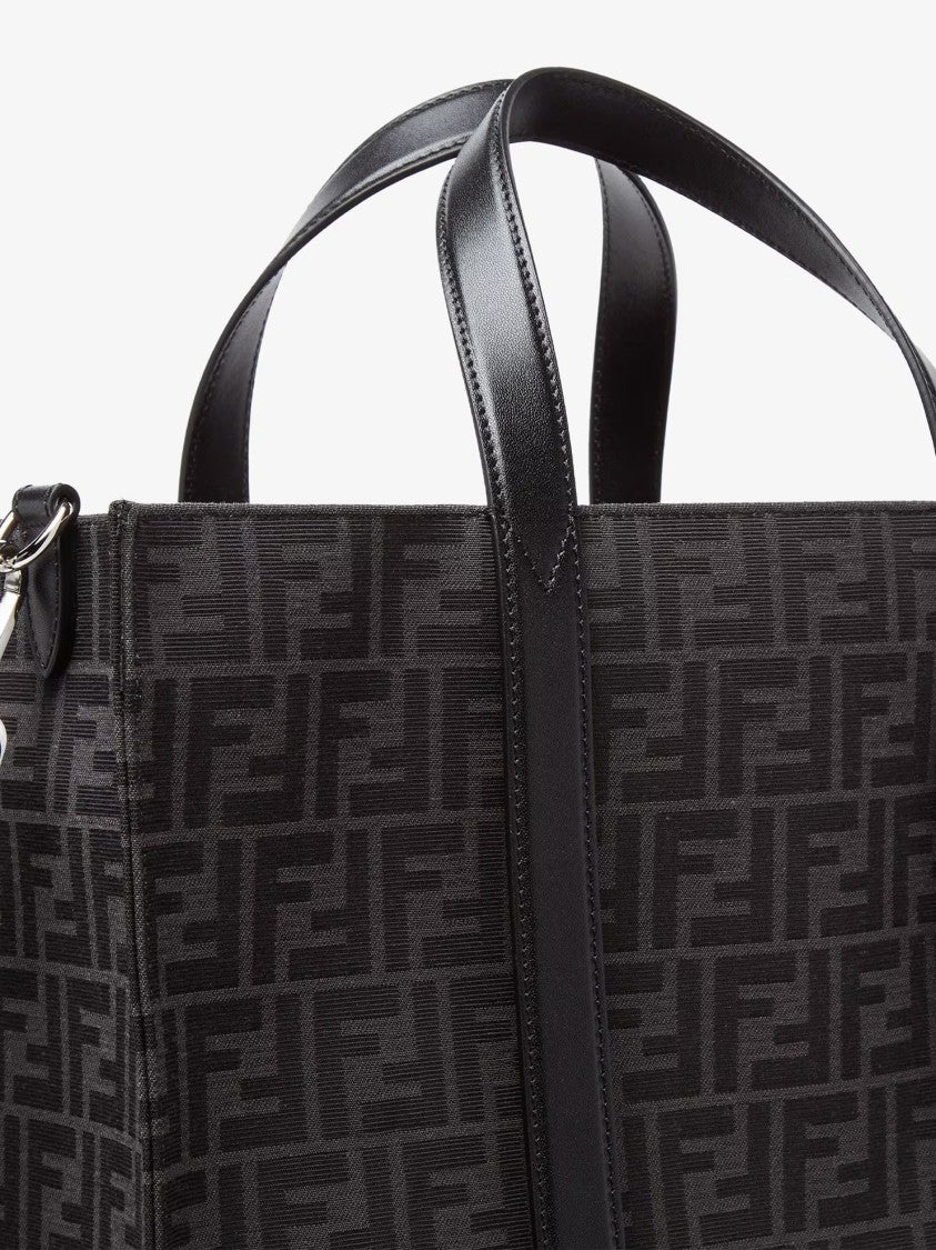 Fendi Structured Ff Monogram Leather Accents Tote