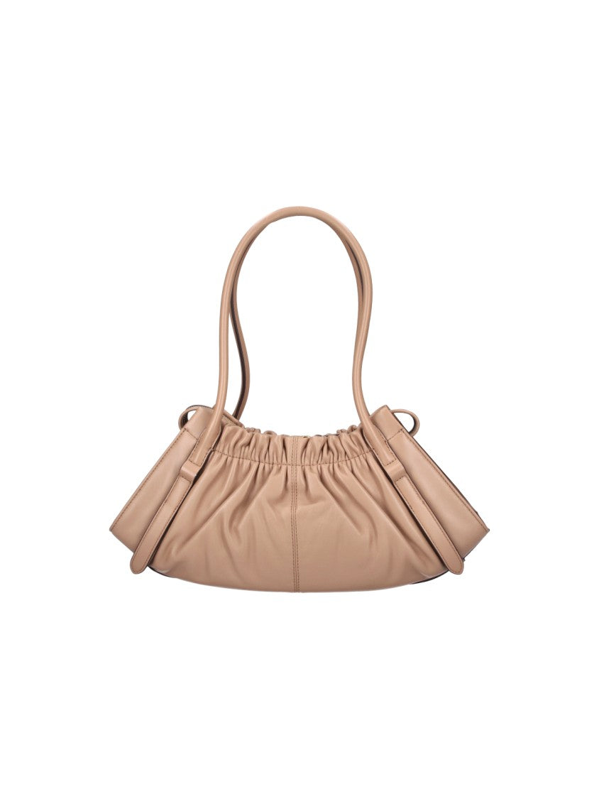 Marc Jacobs Ruched Leather Shoulder Bag With Padlock Charm