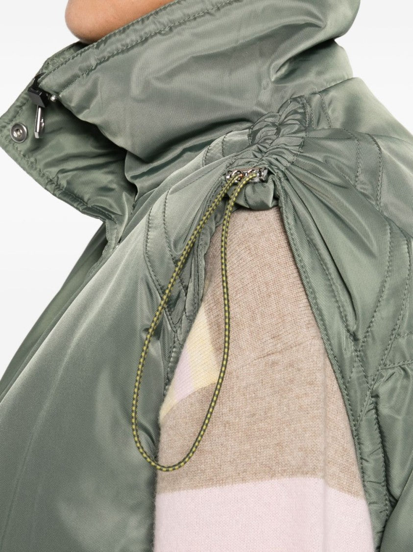 Pinko Sleeveless Green Knit Jacket With High Collar