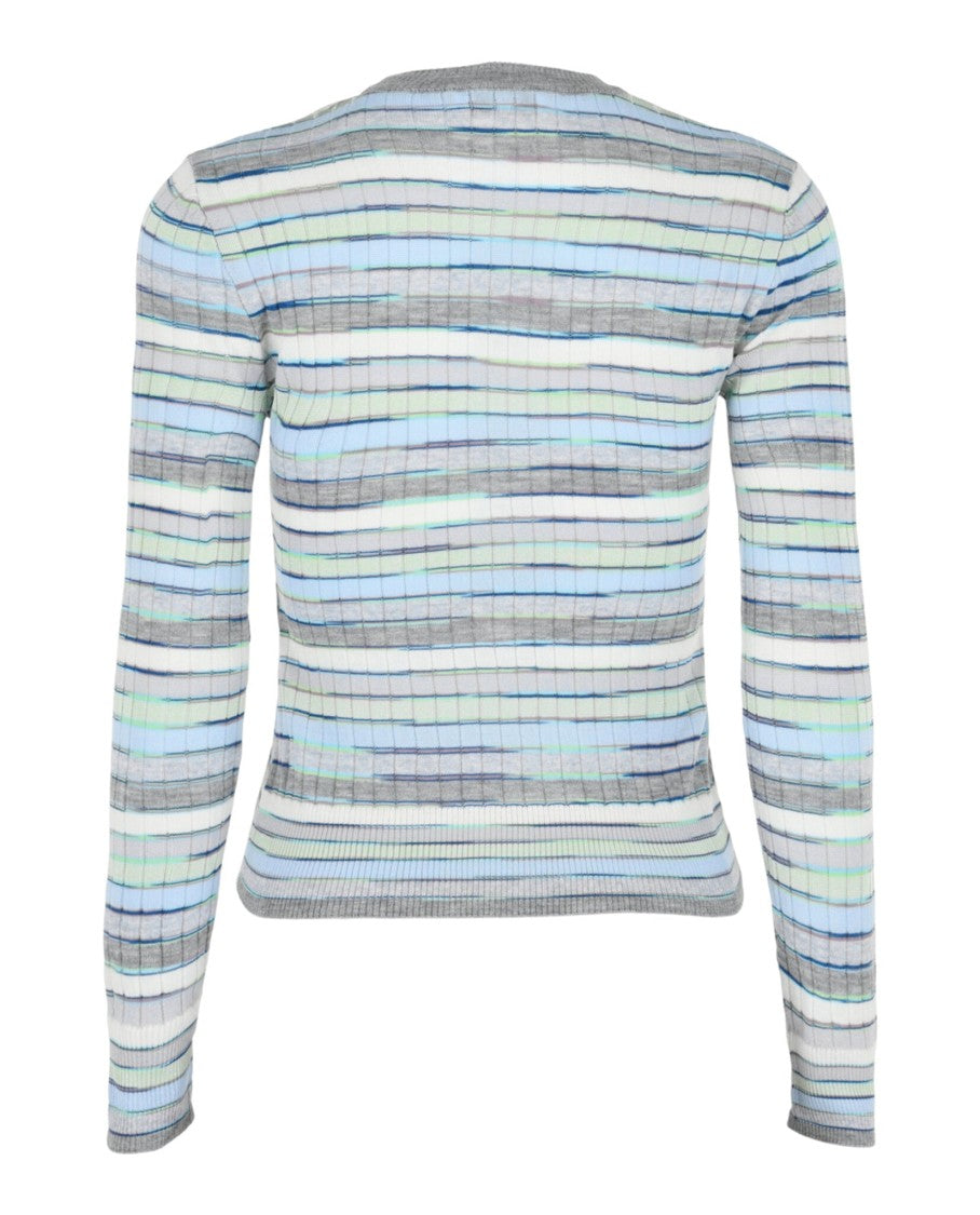 M Missoni Textured Knit Sweater With Striped Pattern