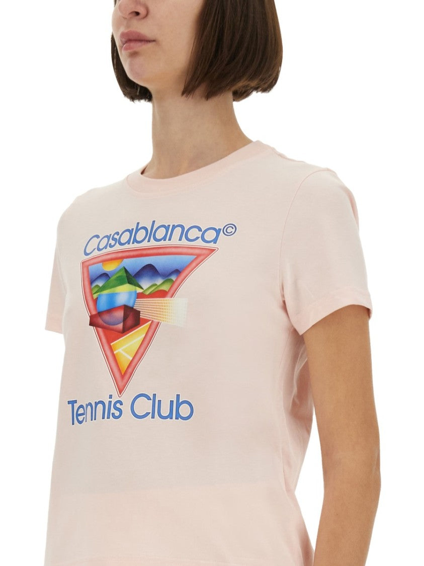 Casablanca Graphic Print Fitted T-Shirt With Crew Neckline