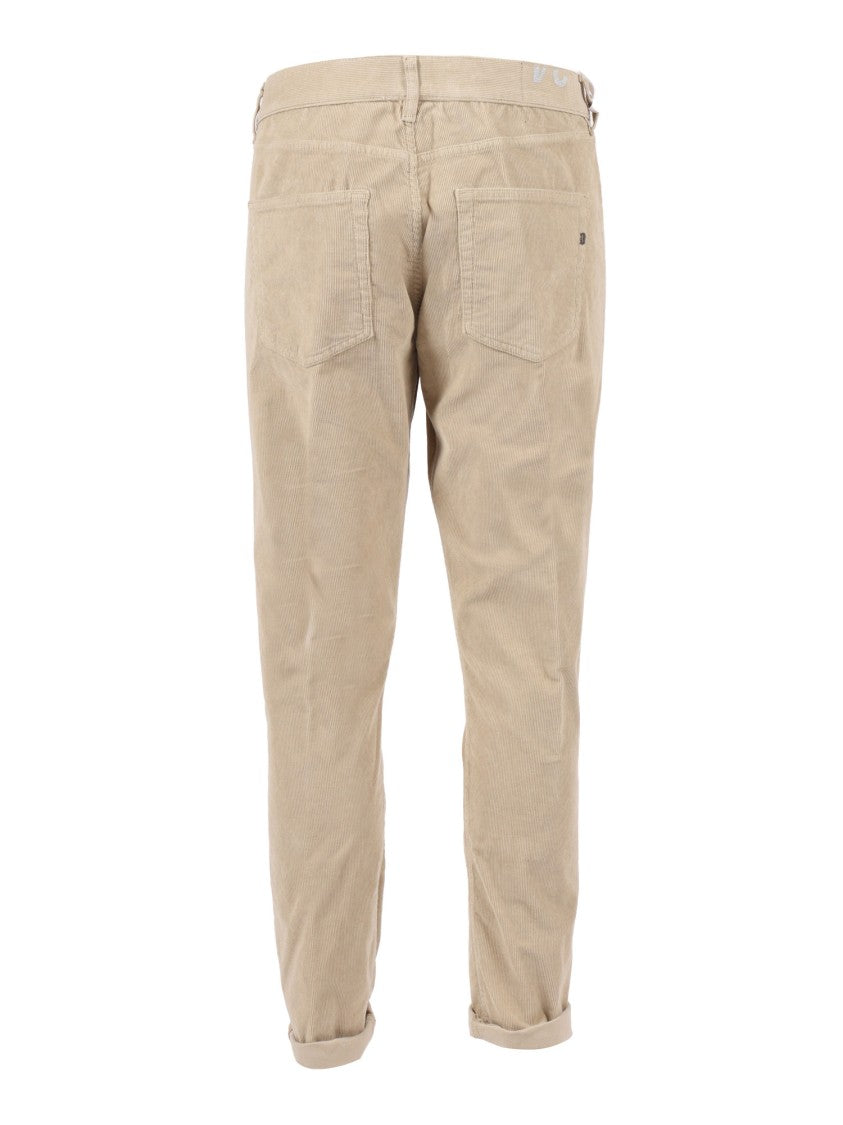 Dondup Tailored Fit Cotton Blend Pants With Subtle Detailing
