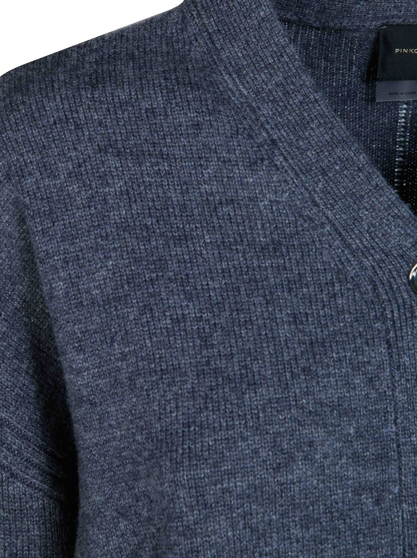 Pinko Vienna 90 Wool 10 Cropped V-Neck Cardigan