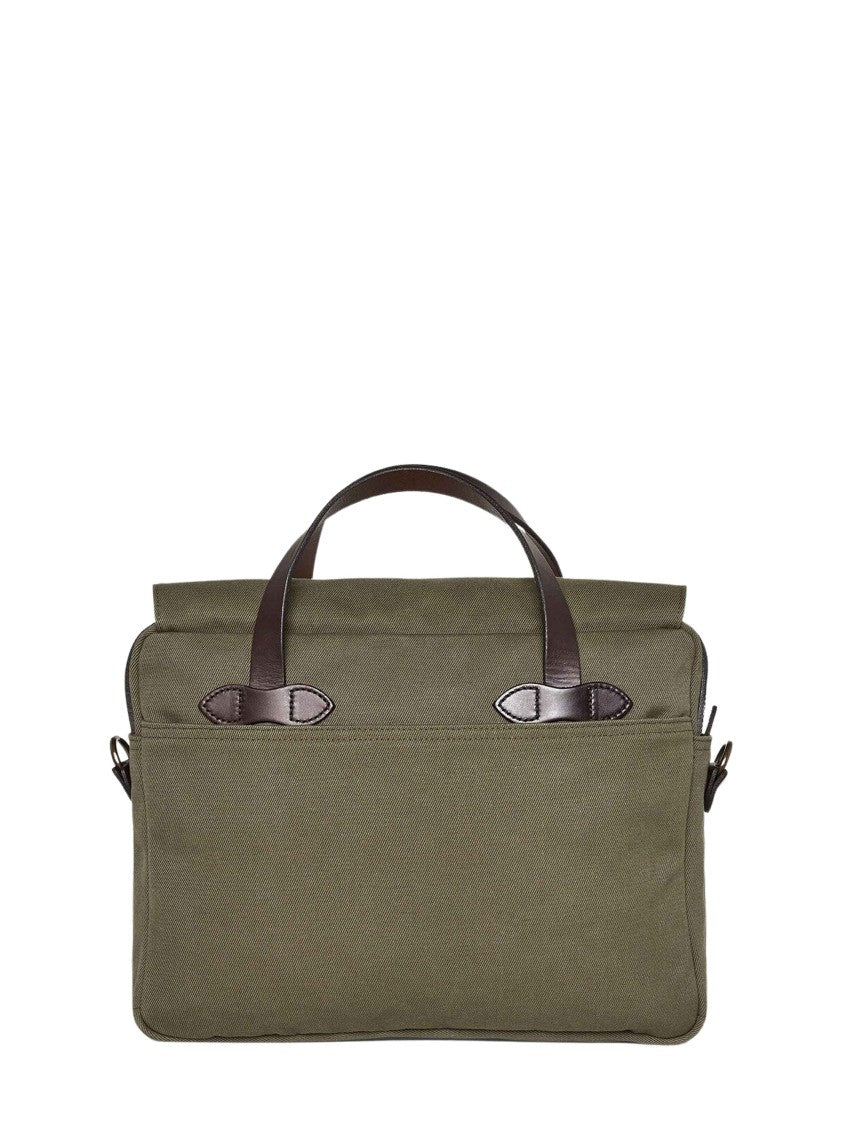 Filson Rugged Twill Briefcase With Leather Accents And Functional Design