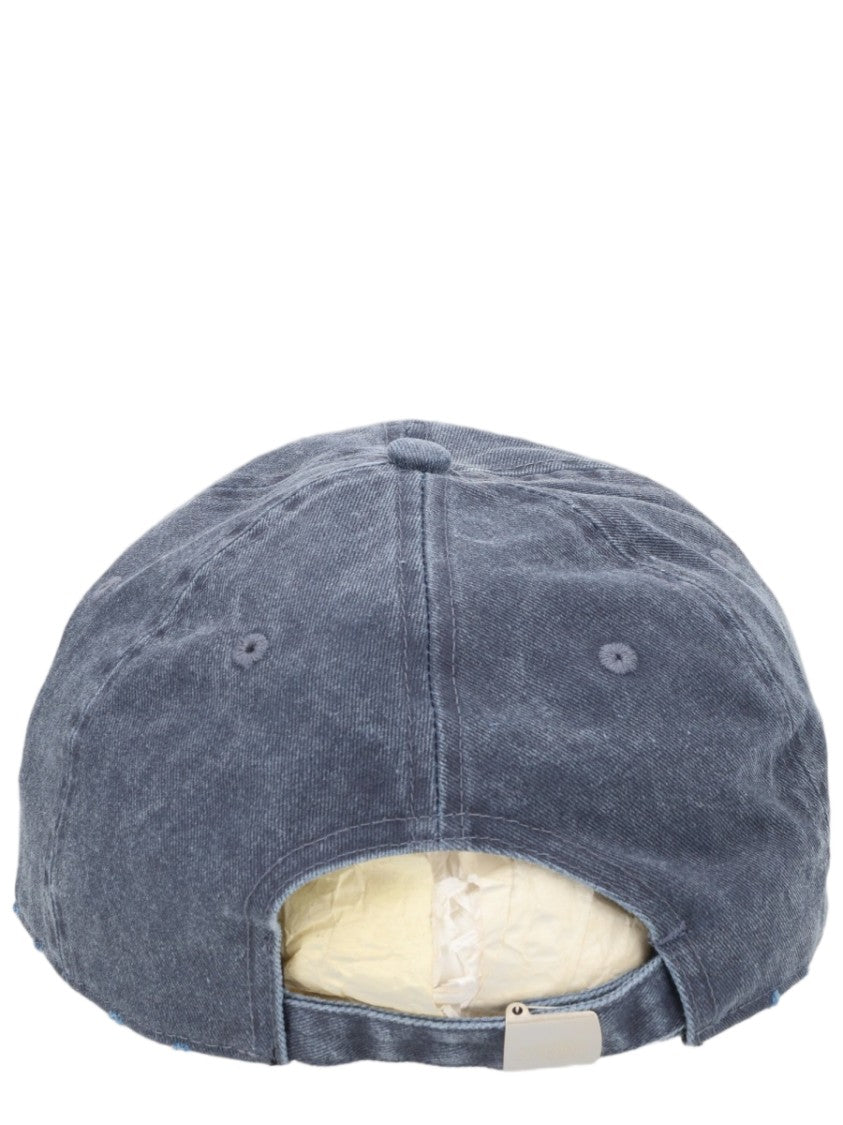 Mm6 By Maison Margiela Washed Blue Cotton Baseball Cap