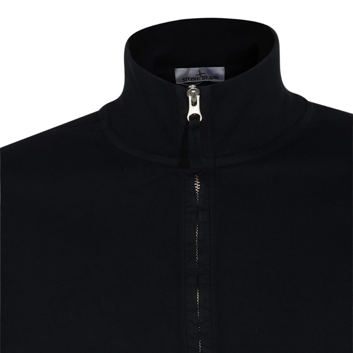 Stone Island High Collar Half-Zip Sweater With Ribbed Details