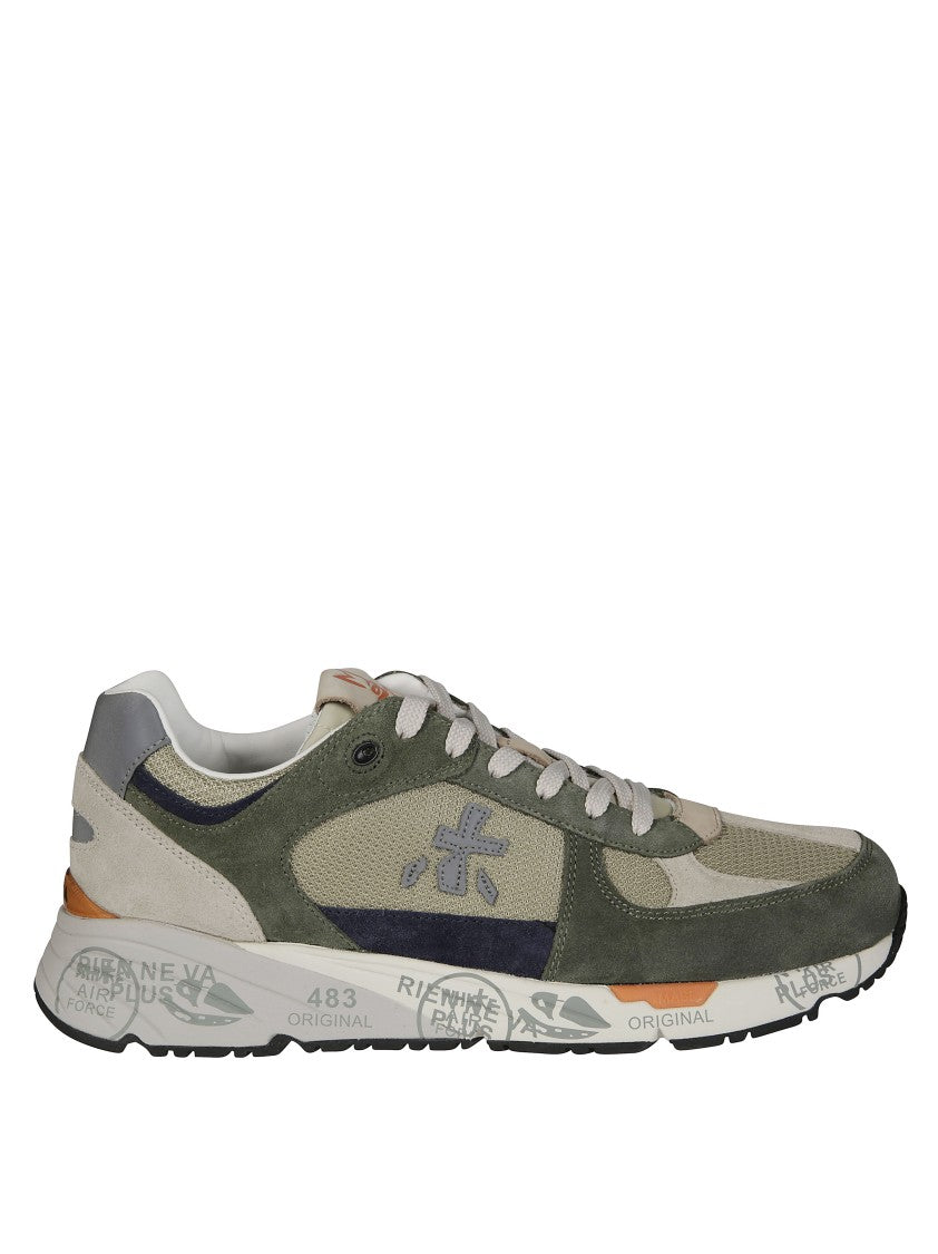 Premiata Military Green Sneakers With Unique Sole Prints