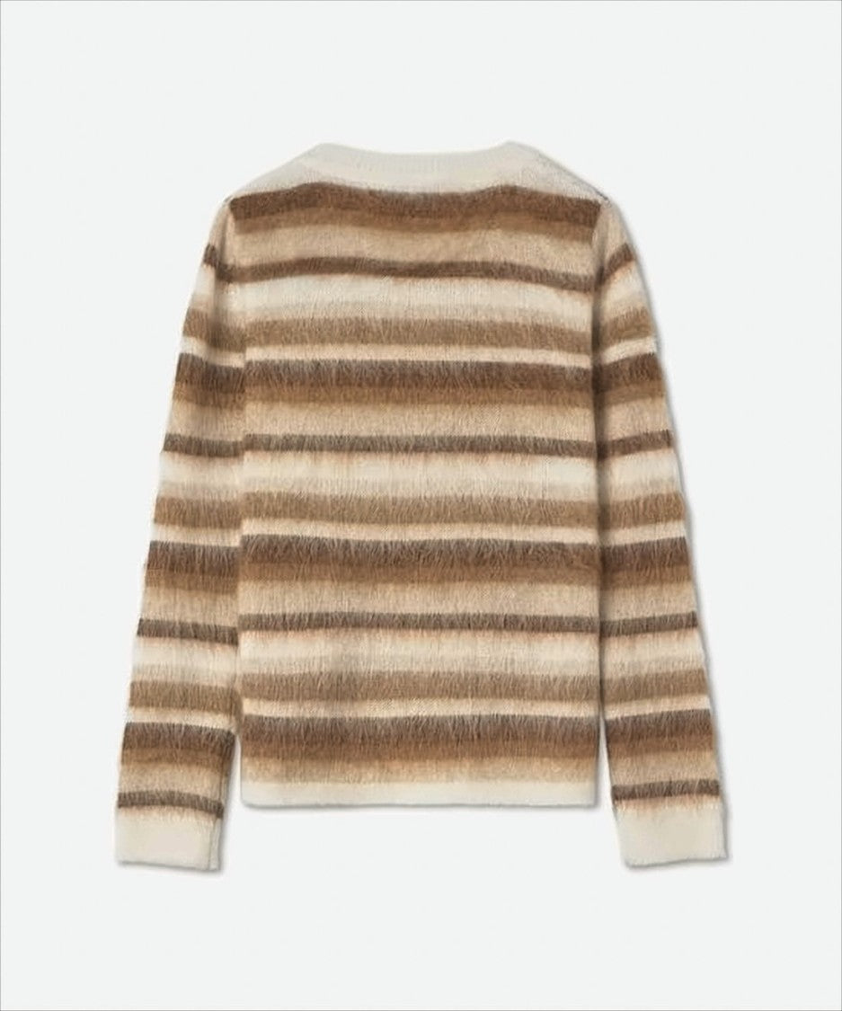 Max Mara Horizontal Striped Mohair Blend Sweater