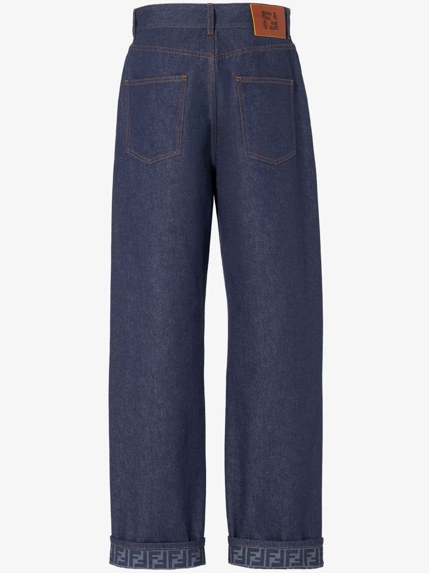 Fendi Ff Reverse Den Wide-Leg Indigo Jeans