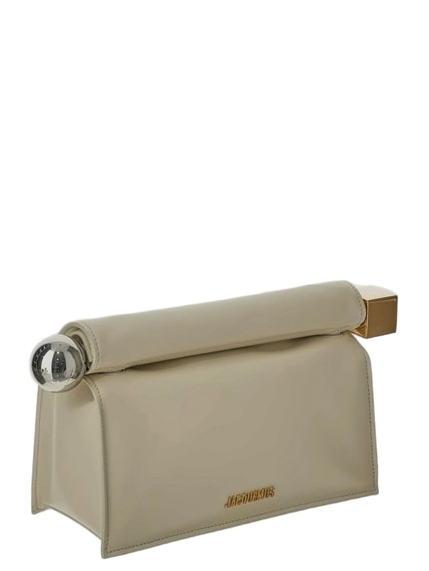 Jacquemus Rectangular Leather Clutch With Sculptural Closure
