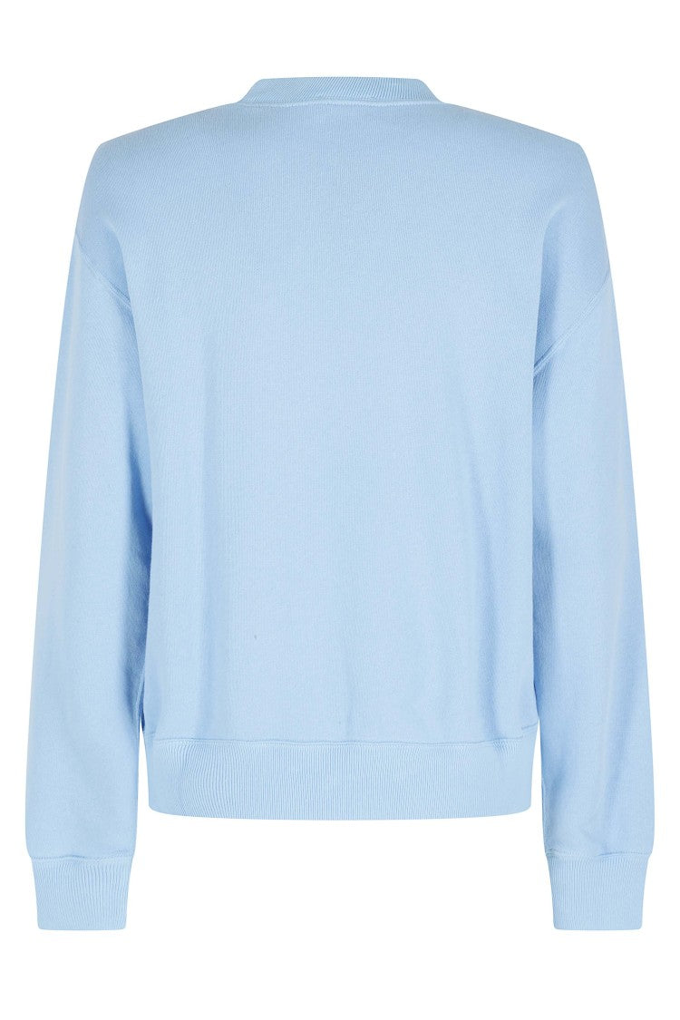 Polo Ralph Lauren Heavenly Blue Knit Crewneck Cotton-Blend Sweatshirt