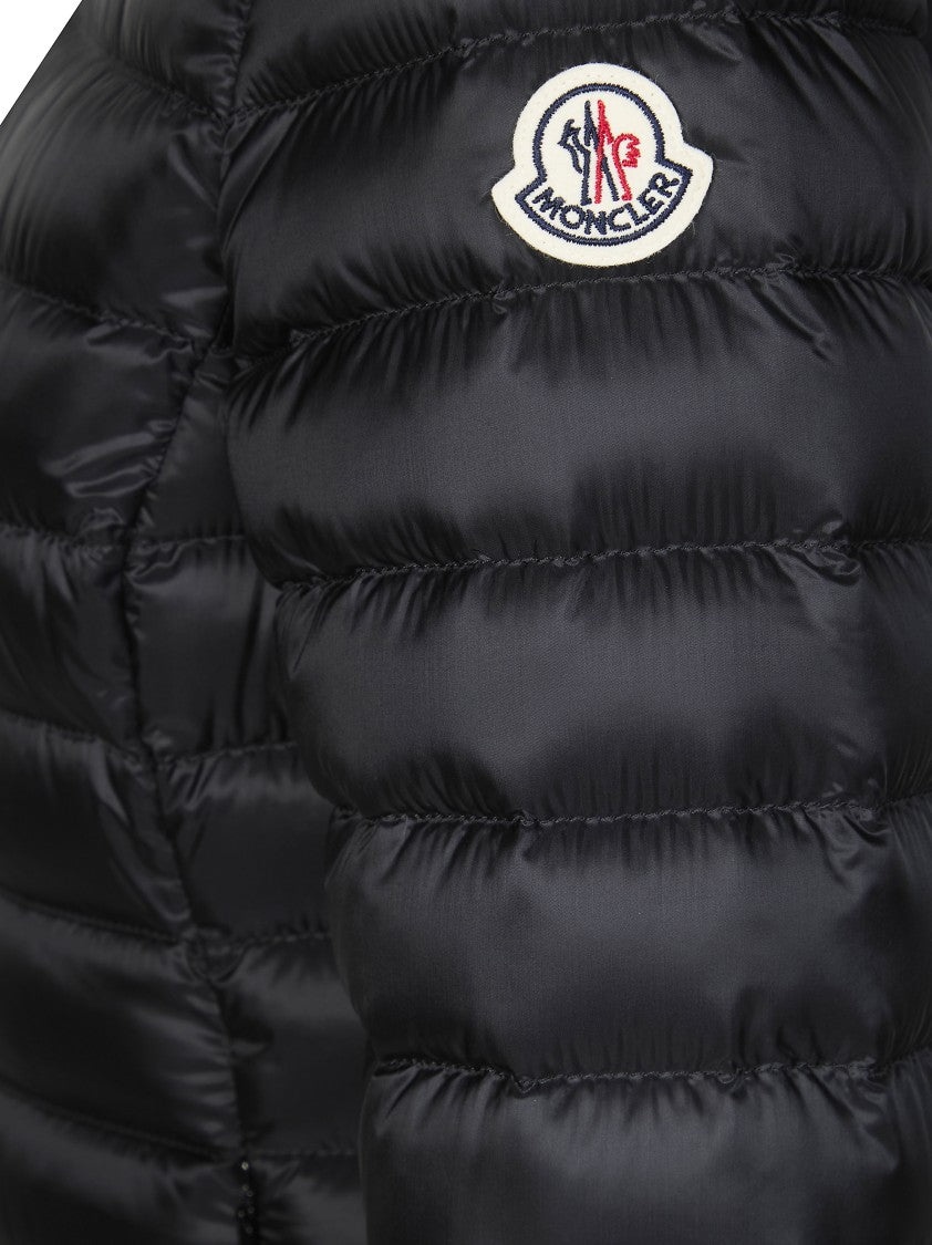 Moncler Black Shiny Horizontal Puffer Jacket