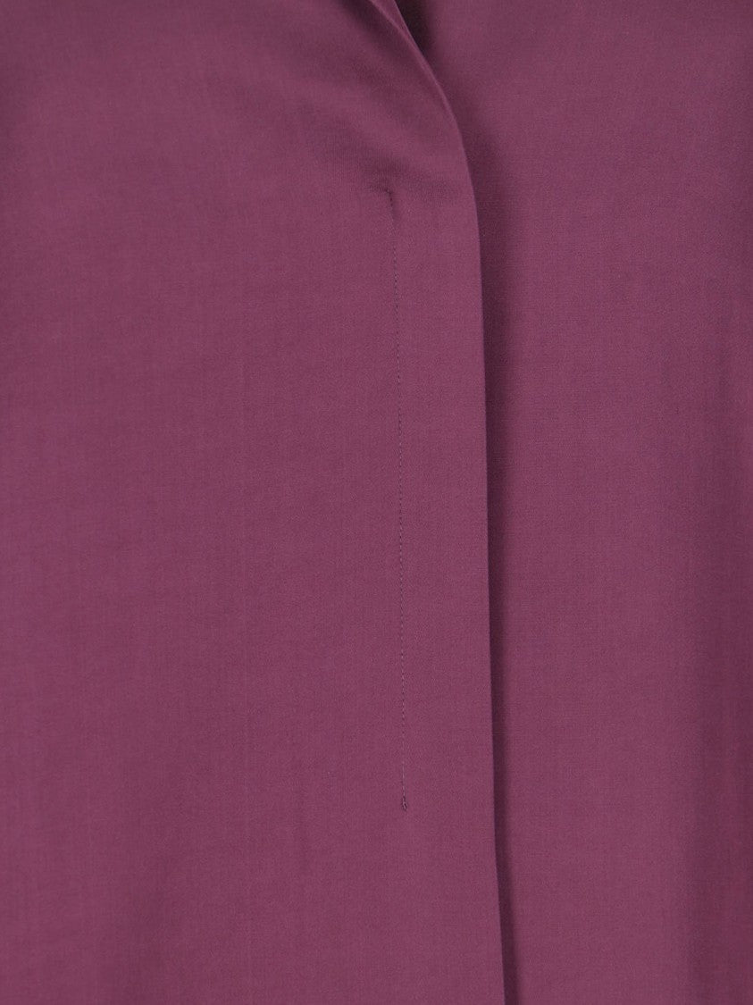 Dries Van Noten Purple Classic V-Neck Viscose Blouse