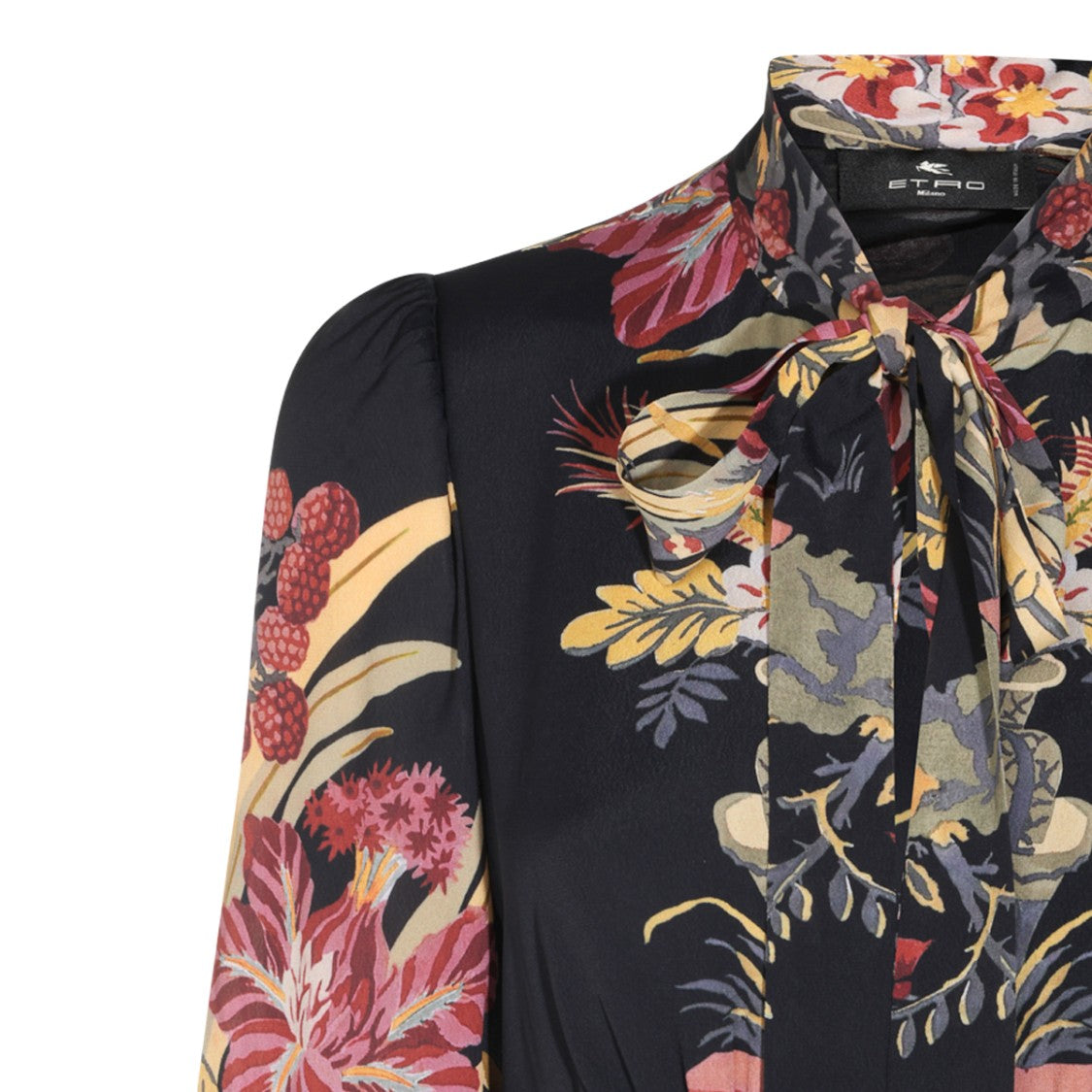 Etro Viscose Maxi Dress With High Collar And Floral Print