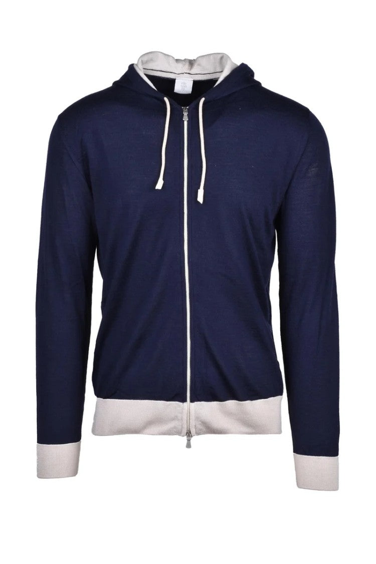 Eleventy Zip Cardigan - Blue