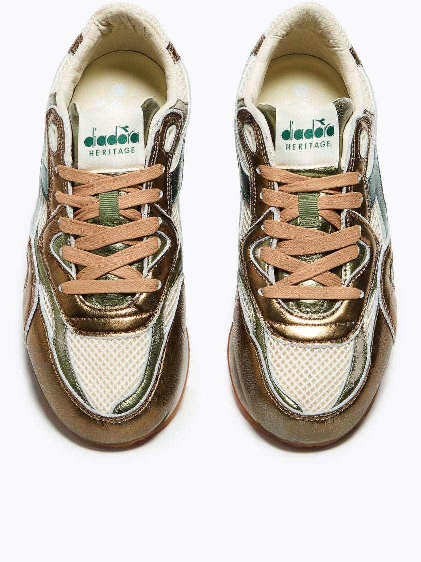 Diadora Retrospective Metallic Overlay Low-Profile Sneakers