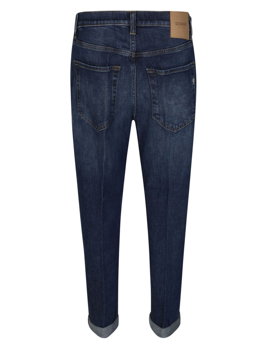 Dondup Dark Indigo Tapered Cuffed Jeans
