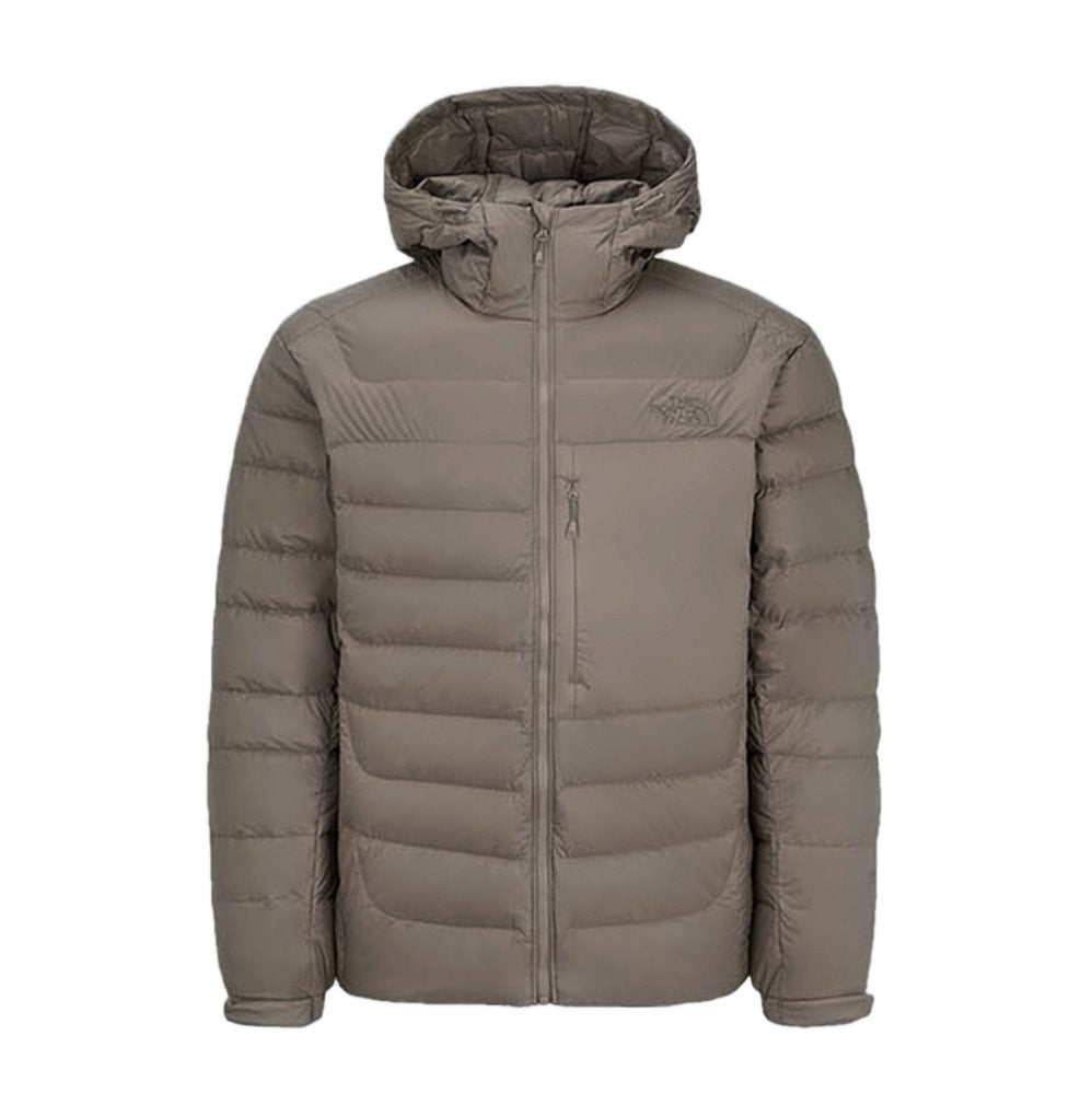 Oamc Quilted Brown Down Jacket With High Collar
