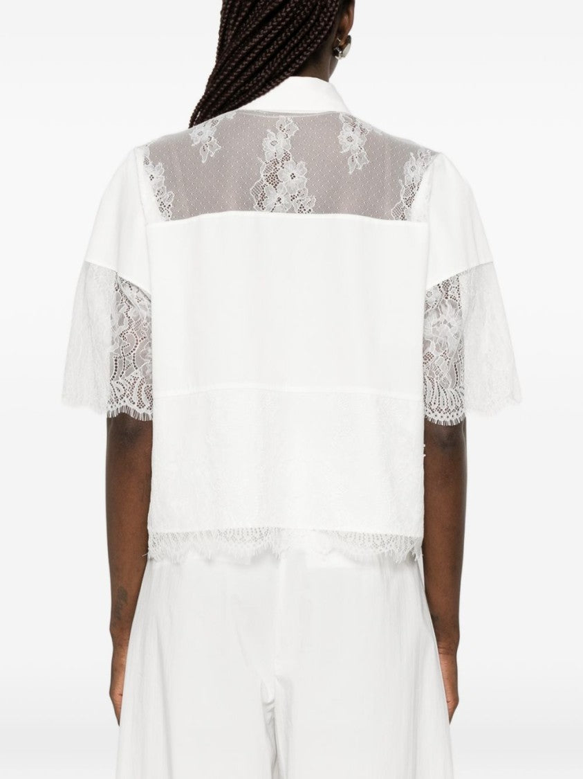 Blugirl Short-Sleeved Blugirl Shirt With Lace Detailing