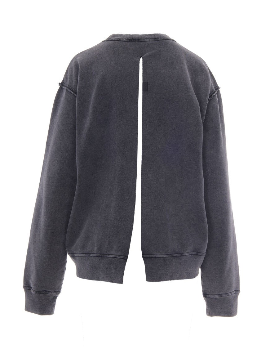 Haikure Black Shannen Relaxed Slit-Back Cotton Sweatshirt