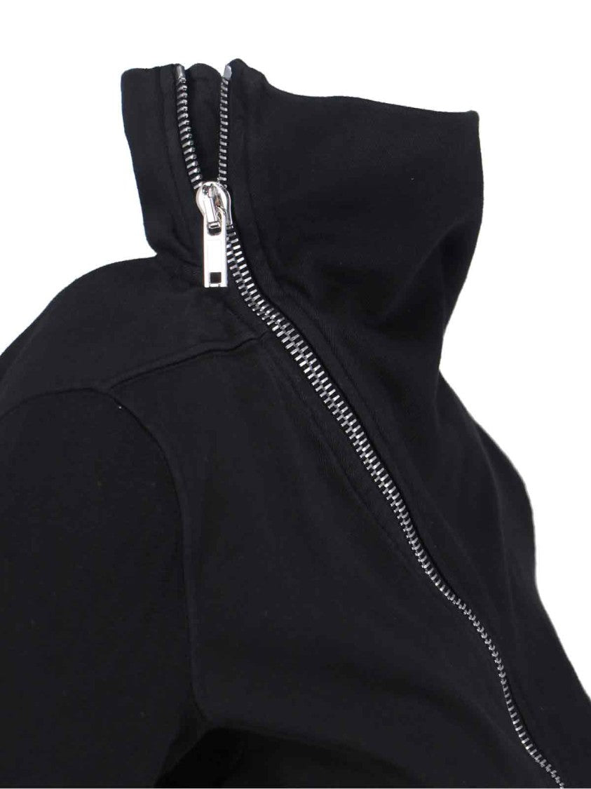 Drkshdw By Rick Owens Black Cotton "Mountain" Zip Sweatshirt