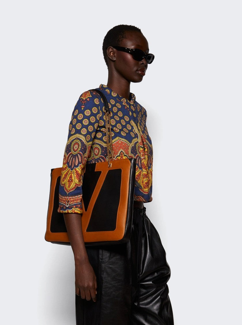 Valentino Viva Superstar Medium Shopping Bag Black And Brown