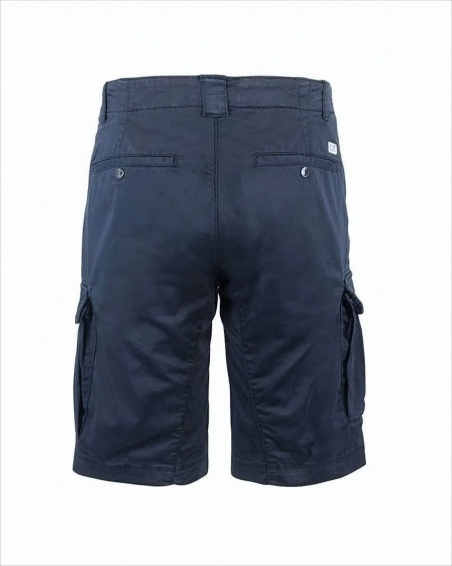 C.P. Company Tailored Blue Shorts With Cargo Pockets And Logo Detail