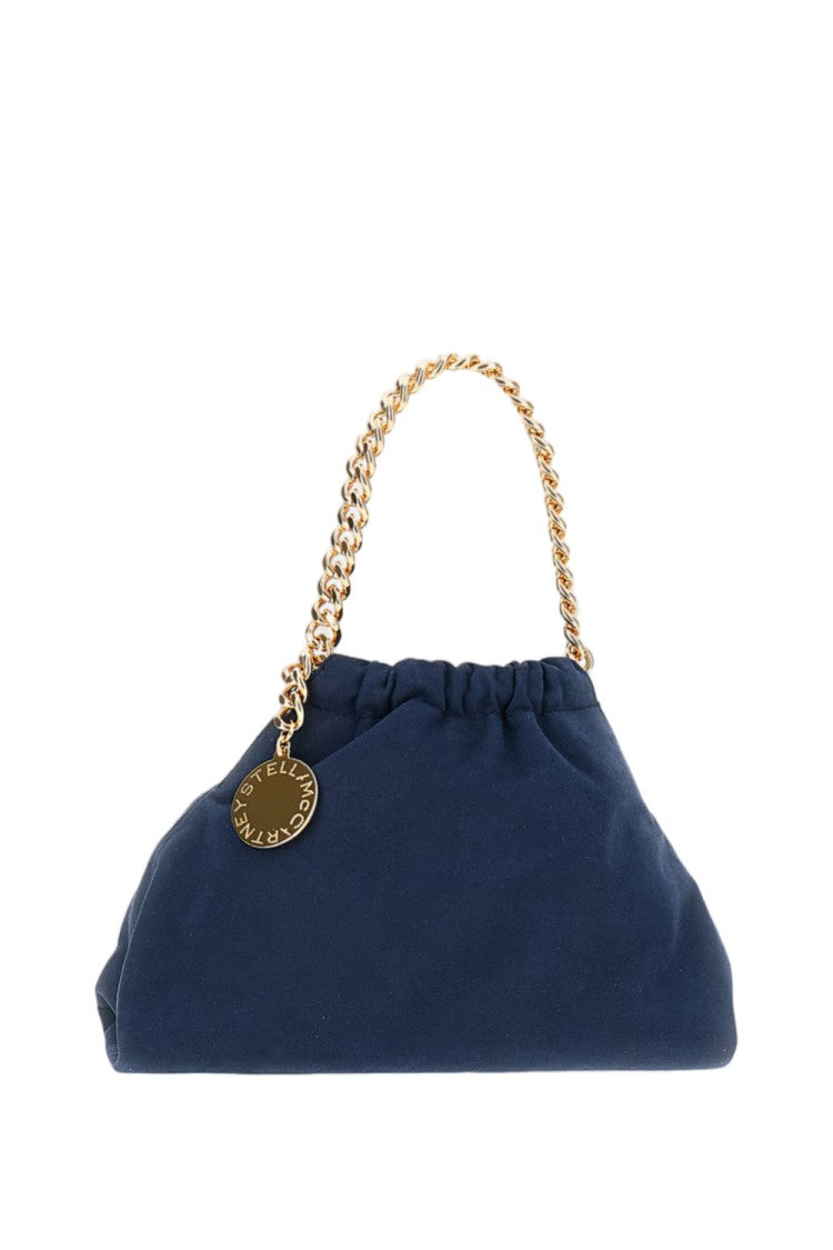 Stella Mccartney Mini Drawstring Bag With Gold Perimeter Chain And Soft Silhouette