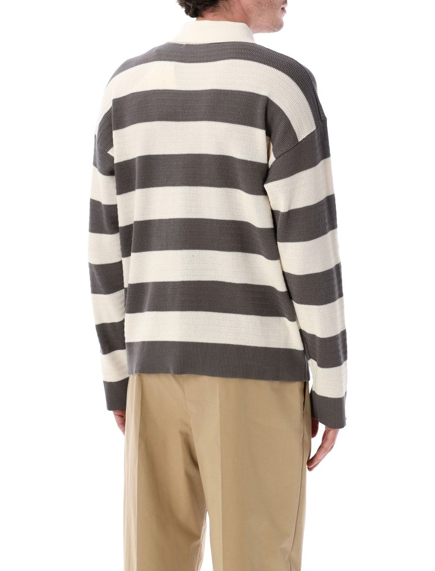 Ami Paris Traforato Striped Cardigan