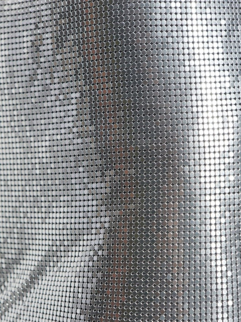 Versace Silver Silk And Nylon Mini Skirt