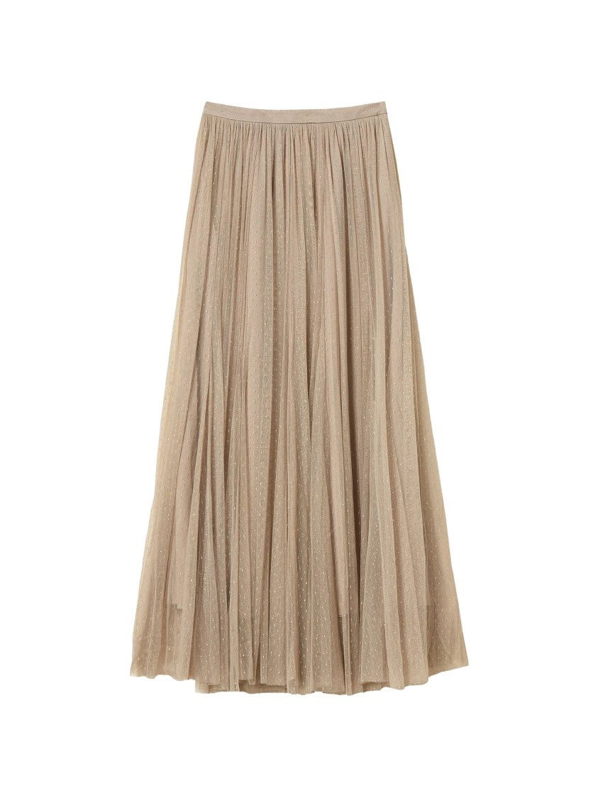 Twin-Set Gathered Waist Metallized Polyamide Maxi Skirt