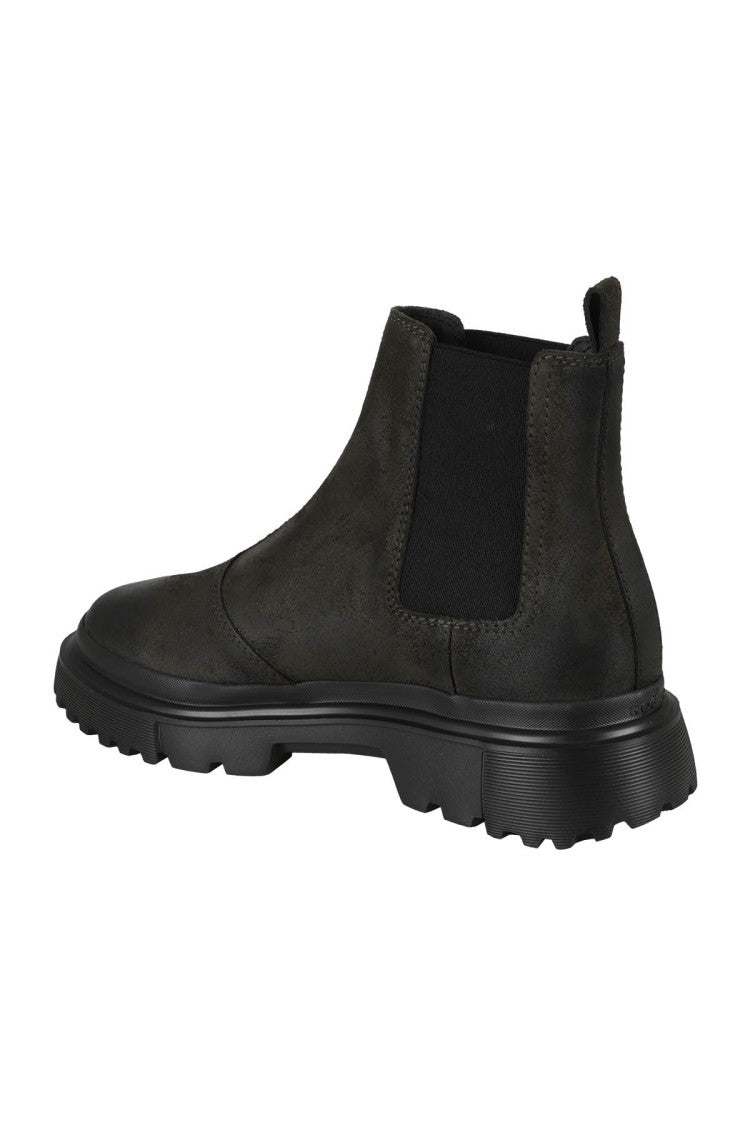 Hogan Anthracite Suede Ankle Boot