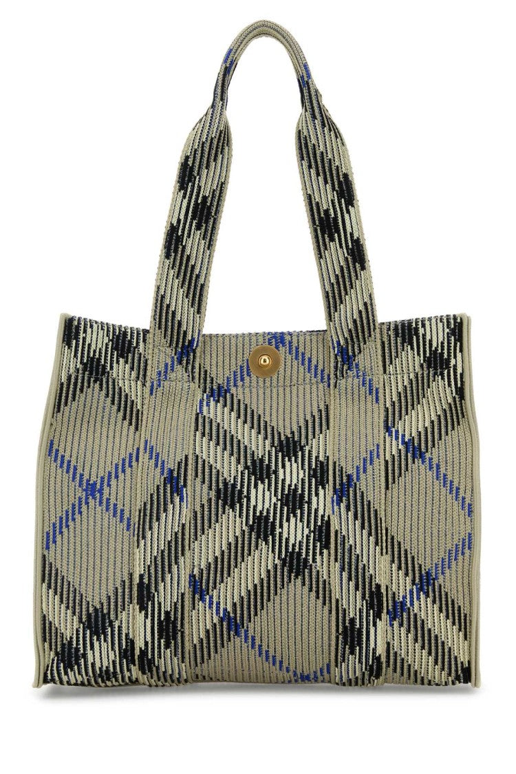 Burberry Embroidered Canvas Shopping Bag
