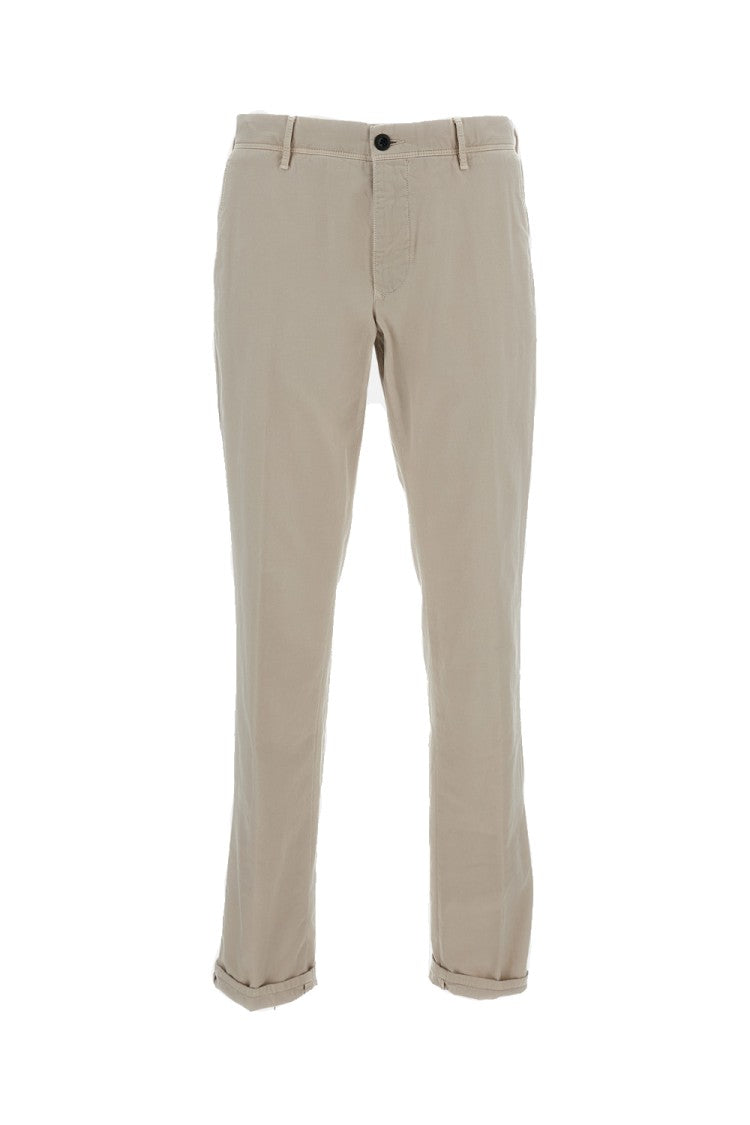 Incotex Straight-Leg Cotton Trousers With Turned-Up Hem