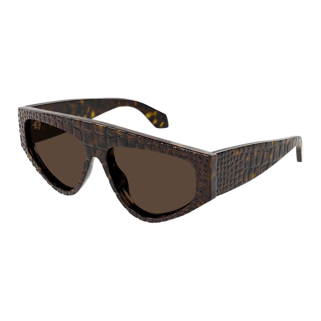 Azzedine Alaïa Oversized Cat-Eye Sunglasses With Crocodile-Embossed Frame