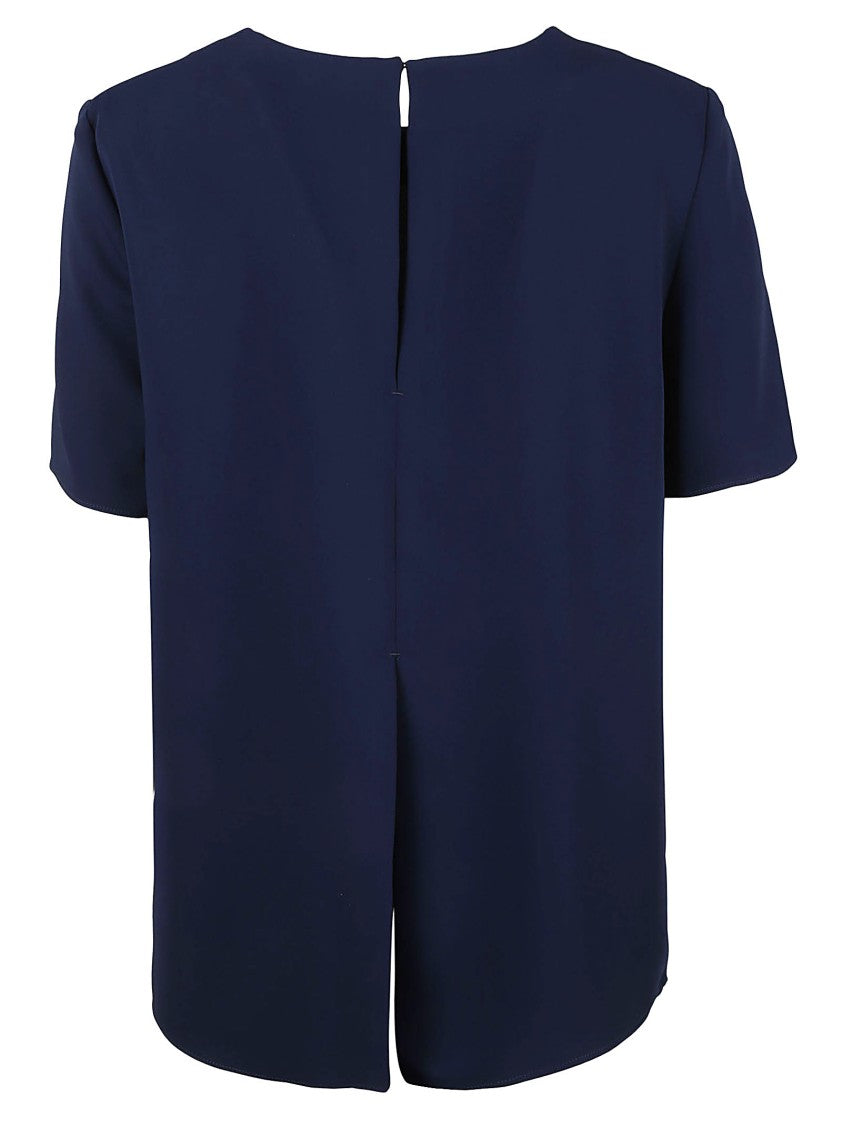 P.A.R.O.S.H. Blue Blouse With Subtle Split Detail
