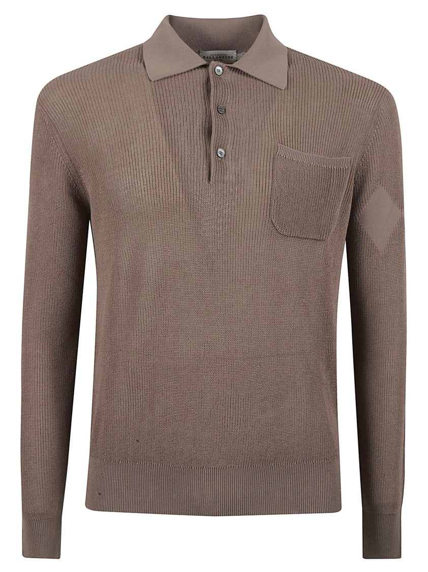 Ballantyne Textured Knit Long-Sleeved Polo