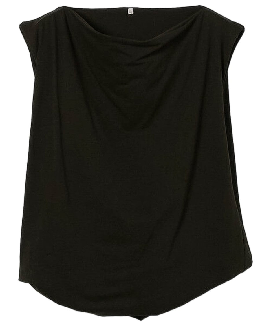 Baserange Loose-Fit Sleeveless Black Top
