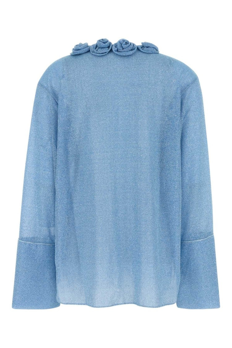 Oséree Light-Blue Nylon Blouse