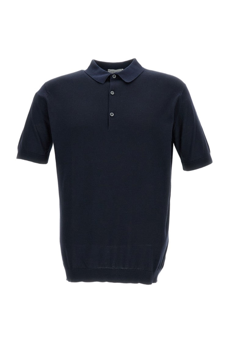John Smedley Blue Relaxed Fit Cotton Polo Shirt