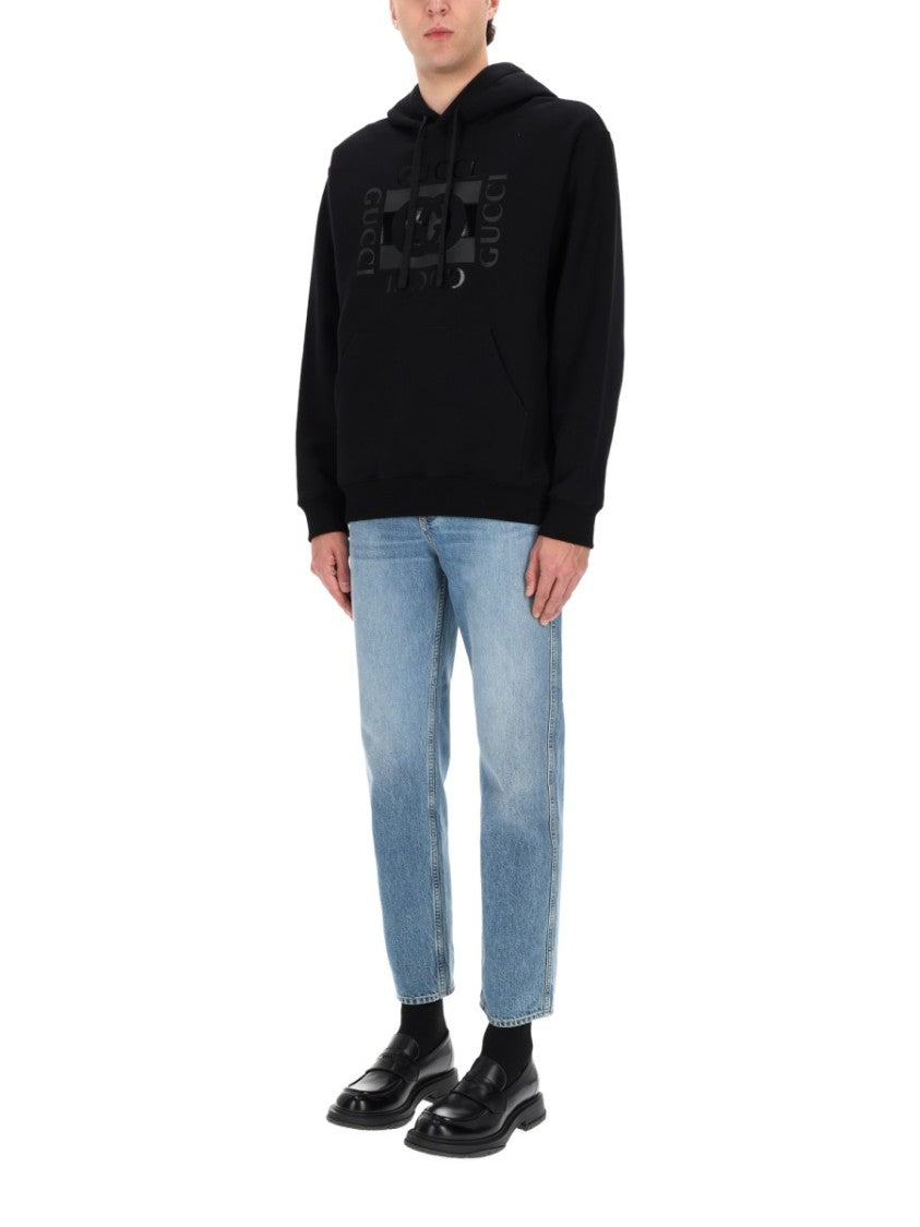 Gucci Tonal Print Adjustable Cotton Hoodie